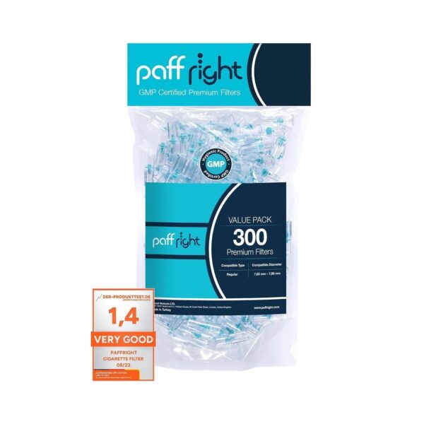 Paffright 300, Cigarette Filter Tips for Regular and King Size Cigarettes, 300 - 8 mm Cig Holder