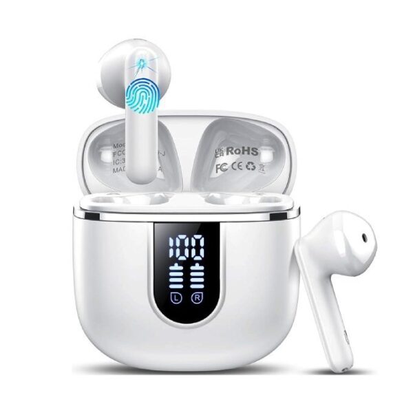 Wireless Earbuds, Bluetooth 5.4 Earphones In Ear with HiFi Stereo, Bluetooth Earbuds with 4 ENC Noise Cancelling Mic, 40H Long Playtime