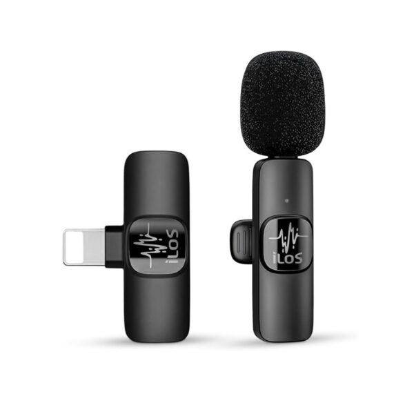 ILOS Wireless Lavalier Microphone for iPhone Clip-On Mic, Noise Reduction, 65ft Range, 8H Battery, Bluetooth, Plug & Play - Ideal for Vlogging, YouTube, Podcasts, Interviews