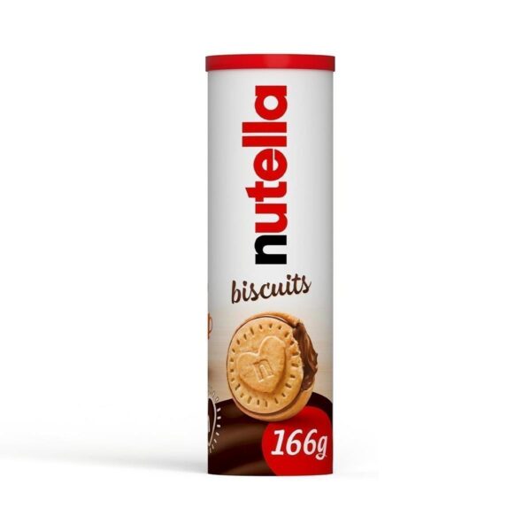 Nutella Chocolate Biscuits, Snacks, Party Food, Crunchy Biscuits with Creamy Nutella Spread Tube of 12 Biscuits, 166g
