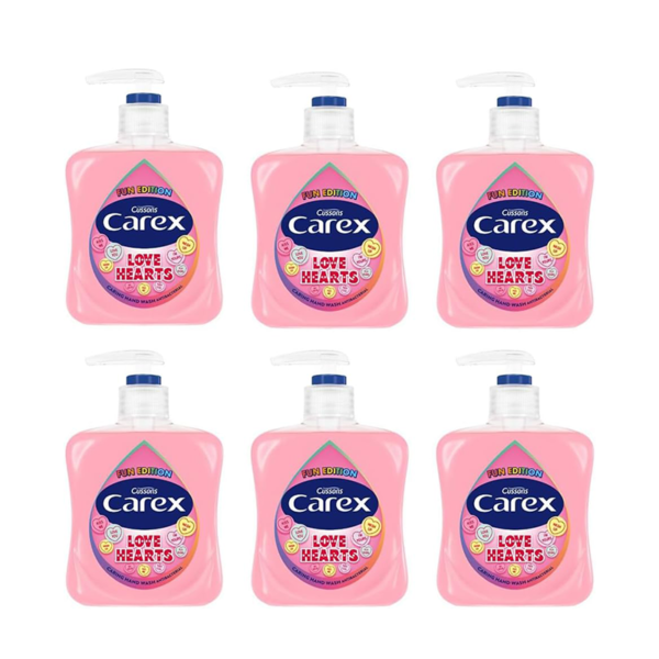 Carex Fun Editions Love Hearts Hand Wash Pack of 6, 250 ml