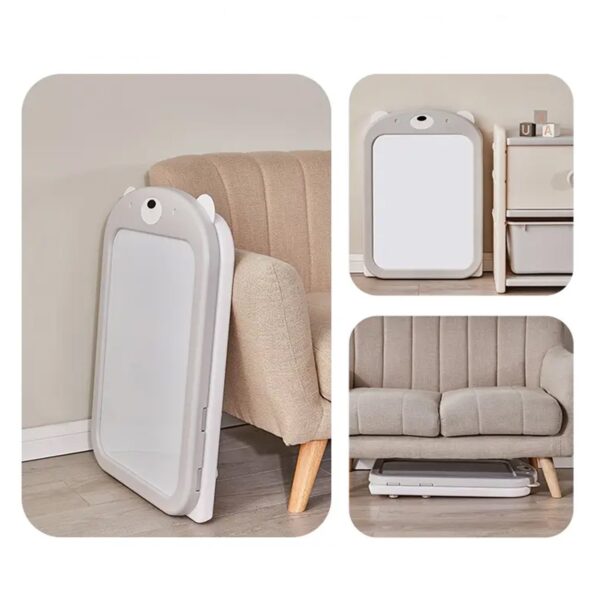 Kids Art Easel with Chair, Dry Erase Board & Foldable Desktop, Adjustable Toddler Table and Chair Set