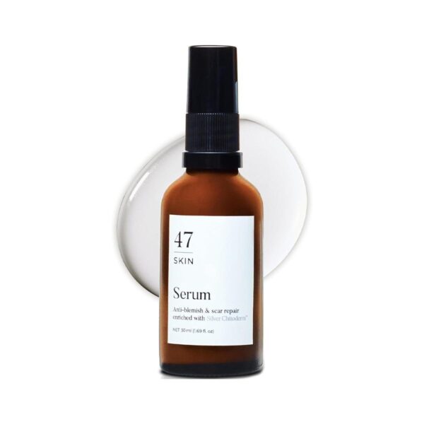 47 Skin Hydrating Face Serum for Clearing Acne and Scars, Anti-Blemish & Scar Repair Serum Skincare Treatment with Silver Chitoderm Smooth Skin Moisturiser Serum for All Skin Types - 30ml