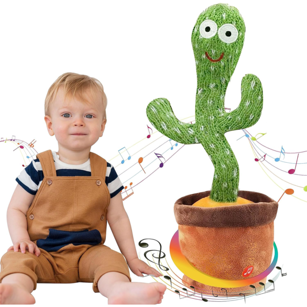 Ava's Toys Talking Cactus Toy for Boys and Girls - Repeat What You Say - Singing, Dancing, Voice Recording Plush Learning Toys