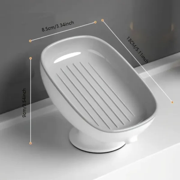 Angle Adjustable Soap Dish for Bathroom, Wall-Mounted Plastic Oval Soap Holder with Drain, Luxurious Removable Soap Tray