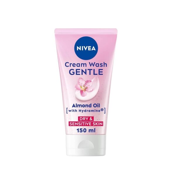 NIVEA Gentle Face Cream Wash (150ml), Face Cleanser with Almond Oil and Hydramine Gently Cleanses for Smooth Skin