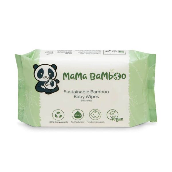 Mama Bamboo - Sustainable Bamboo Baby Wipes - 100% Compostable Bamboo Viscose - 99.4% Purified Water -720 wipes