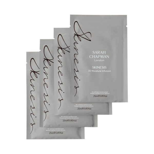 Sarah Chapman Skinesis 3D Moisture Infusion Mask Kit - Pack of 4 Hyaluronic Acid Moisturiser Sheet Masks
