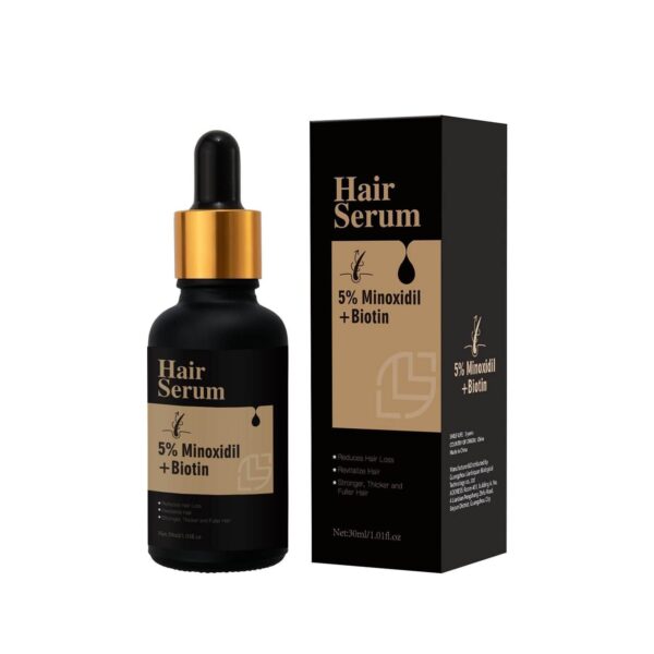 5% Minoxidil + Biotin Hair Serum, Reduces Hair Loss, Nourishes Hair and Scalp, Encourages Hair Growth