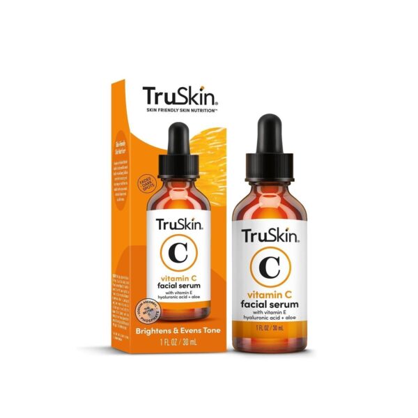 TruSkin Vitamin C Serum for Face – Anti Aging Face Serum with Vitamin C, Hyaluronic Acid, Vitamin E – Brightening Serum for Dark Spots, Even Skin Tone, Eye Area, Fine Lines & Wrinkles, 1 Fl Oz 30ml